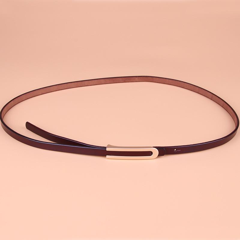 Genuine Leather Slim Waist Belt For Women With Metal Clasp Suitable For Business And Everyday Outfits