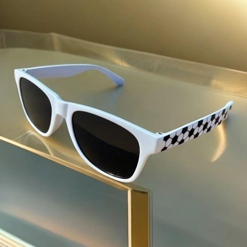 Cartoon Colorful Square Frame Sunglasses: Trendy Patterned Outdoor Sun Protection Glasses