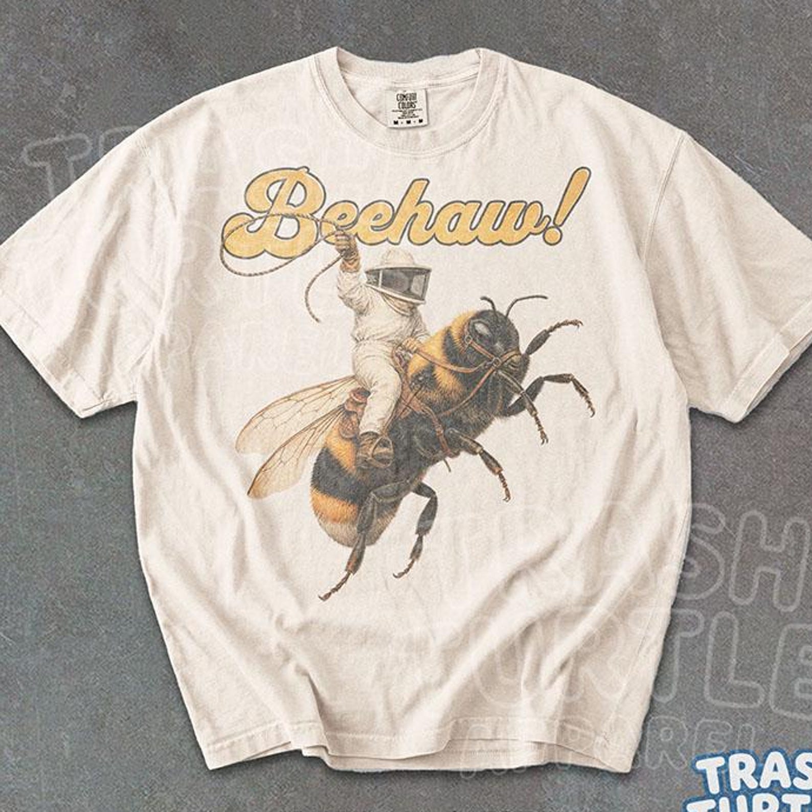 Beehaw Cowboy Bee Shirt Retro Beekeeping Graphic TShirt Honeybee Rodeo T-shirt Cute Bee Gift Tee L