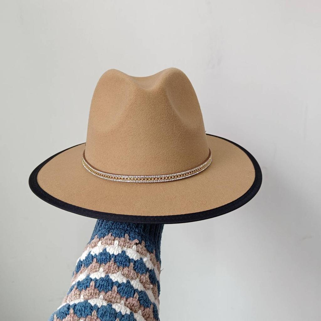 Bunte Perlen Fedoras Hut Herren Breiter Rand Fedoras Verbundener Jazzhut DIY Jazz Panama Schwarzer Hut Gorras para hombres