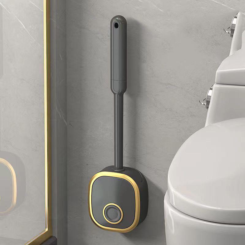 

Щетка для чистки туалета без перфорации, настенная щетка для унитаза без мертвых углов, новый высококачественный бытовой инструмент для чистки туалета серый