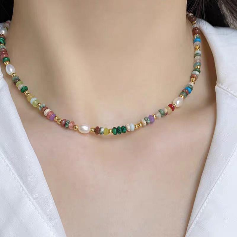 

Допаминовое ожерелье из турмалина и пресноводного жемчуга - Высококлассная ключичная цепочка 2024 года