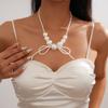Baroque Imitation Pearl Beaded Bow Sweater Chain Temperament Elegant Necklace