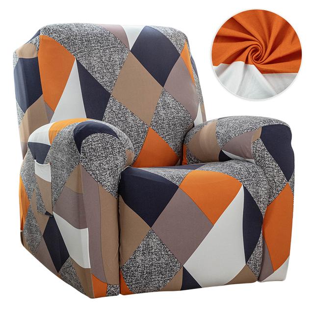 Printed Recliner Sofa Cover Stretch Reclining Seats Cover For Living Room Non -Slip Relax Lazy Boy Armchair Covers For Home Decor