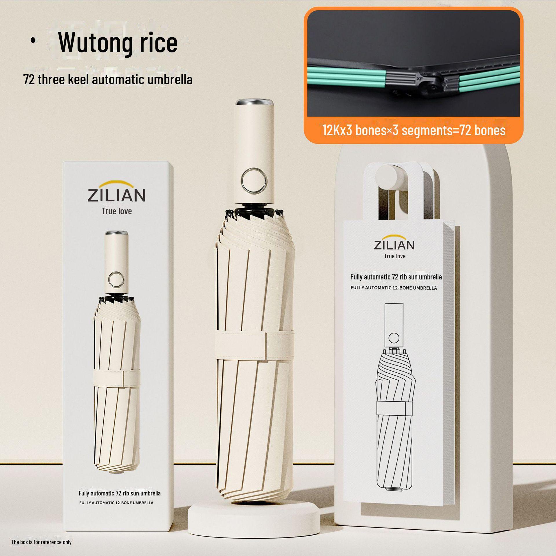 

Автоматический складной зонт 72-Bone - большой, двойного назначения для солнца и дождя, унисекс