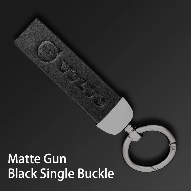 Car Fine Leather Keychain Ring Emblem Key Chain Accessories For Volvo XC90 V90 V60 XC60 V40 S80 S60 S90 C40 XC40 V70 XC70 C30