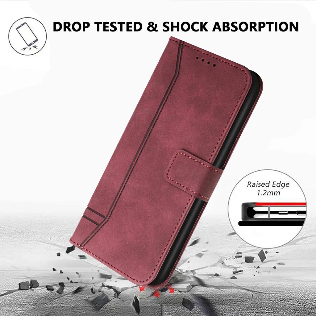 For iPhone 16e Leather Case Envelope Texture Wallet Stand Shockproof Phone Cover