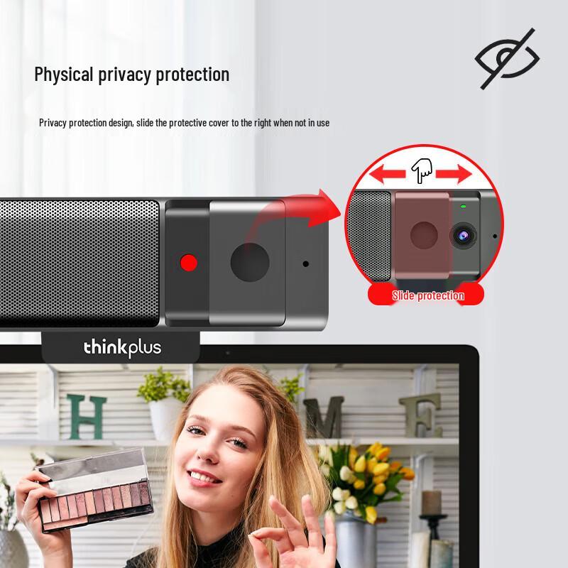 Lenovo thinkplus 1080P HD Webcam with Microphone and Privacy Cover (CN version)