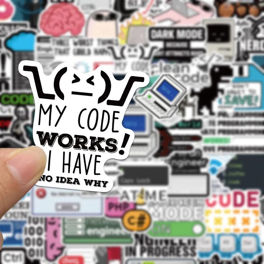 10/30/50pcs Funny Programming Stickers Java Cloud Language Internet Decals DIY Skateboard Luggage Phone Waterproof Sticker Packs
