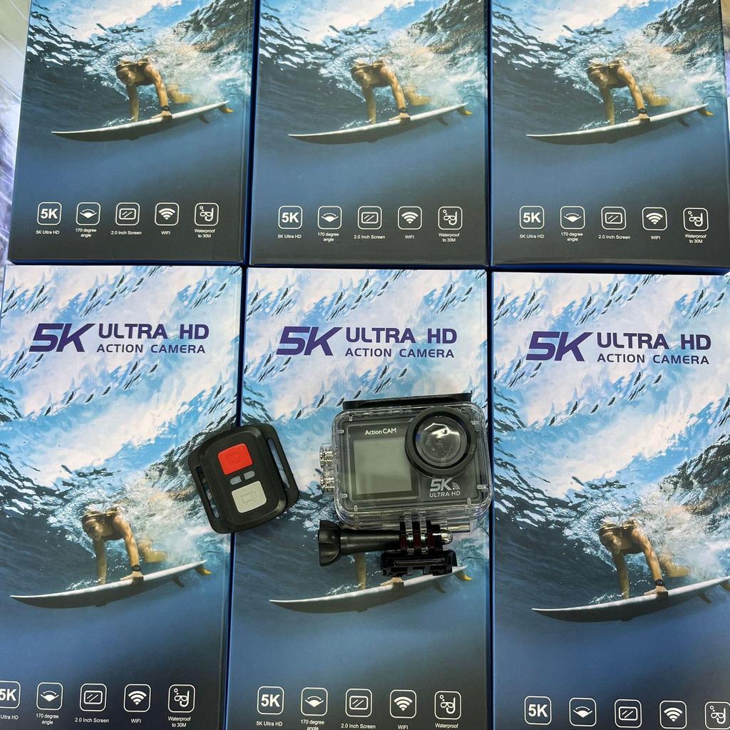 5K Dual Screen HD Sports Camera - Waterproof, Remote Control, Wireless Mic, Photo & Video VLOG Recording.