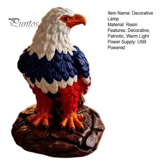 Patriotic Table Lamp USB Powered Red White Blue Eagle Lamp, 250th Anniversary Desktop LED USA Tribute Light, Decorative Independence Day for