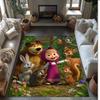 Masha and the Bear Crystal Velvet Rug, Soft Anti‑Slip Crystal Velvet Carpet for Living Room Bedroom Home Decor