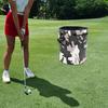 Camo Golf Ball Bag Bucket Design Drawstring Golf Pouch Faux Leather Portable Golf Ball Carrier Bag for Men Women