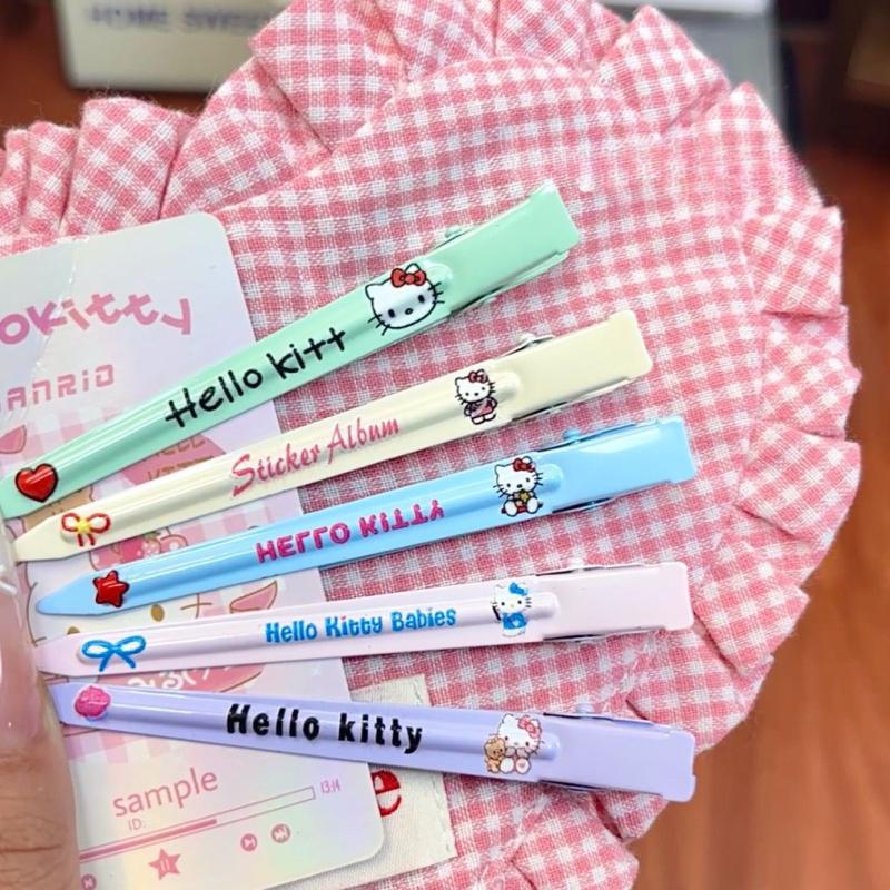 4/5 шт. Друкована шпилька для волосся «Кітті», позиціонуючий затискач, мультяшна шпилька-качка, трендова та універсальна декоративна шпилька для чубчика