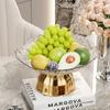 Acrylic Fruit Plate Wedding Party Nut Snacks Fruit Plate High Foot Tray Living Room Storage Decoration Home Tableware Decoration
