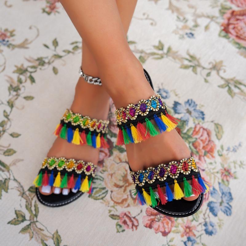 Fashion New Ethnic Style Slippers Platform Summer Fashion Outside Beach Shoes