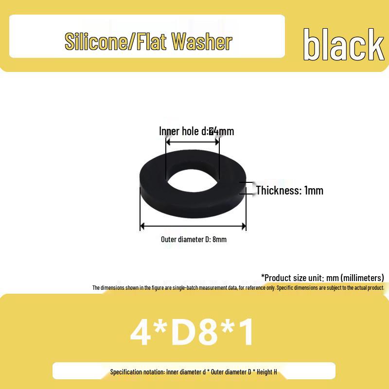 Shock-Absorbing Silicone Washer Pad Gasket – Soft Rubber Flat Sealing for M4, M5, M6, M8, M10.