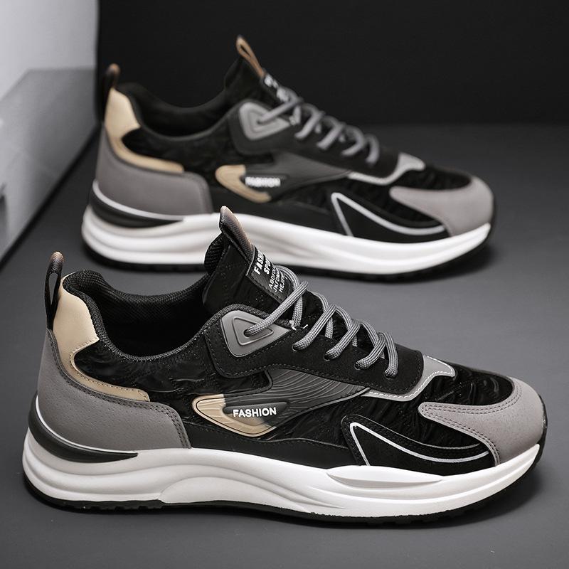 Four Seasons New Fashion Casual Shoes Color Matching Outdoor Sports Dad Shoes Lace-up Men's Student Shoes