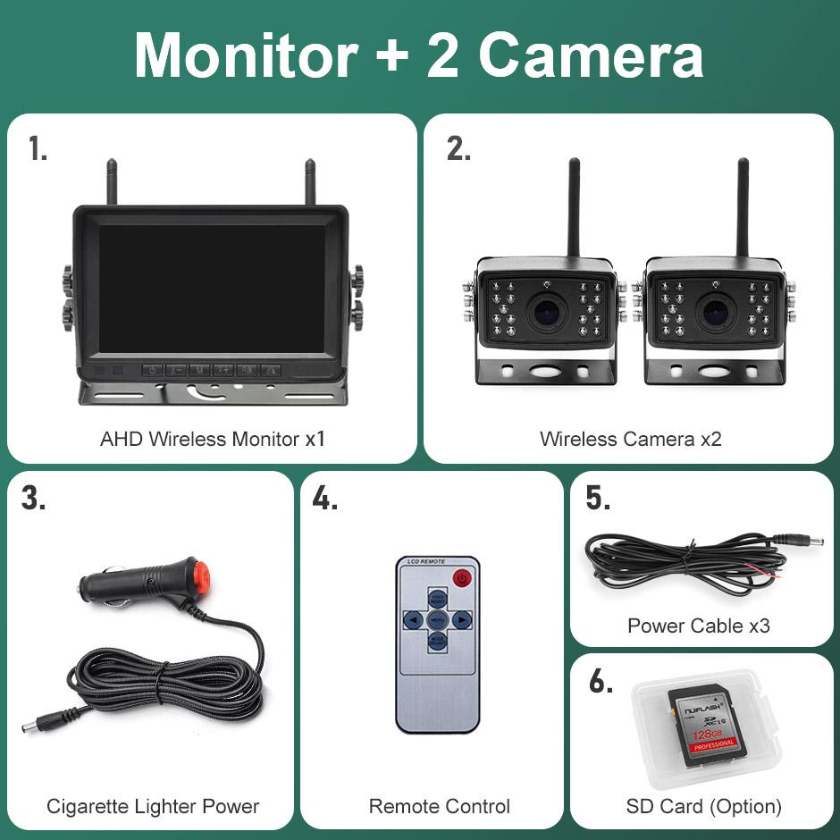 GreenYi Wifi BSD 7 inch DVR Monitor AHD 1080P High Definition Night Vision Reverse Backup Recorder Wireless Camera For Bus Truck