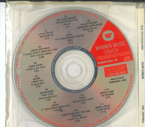 CD РАЗЛИЧНЫЕ Warner Music Canada Февраль 1997 PROC97312 WARNER MUSIC CA 1997 Канада Рок Б/у