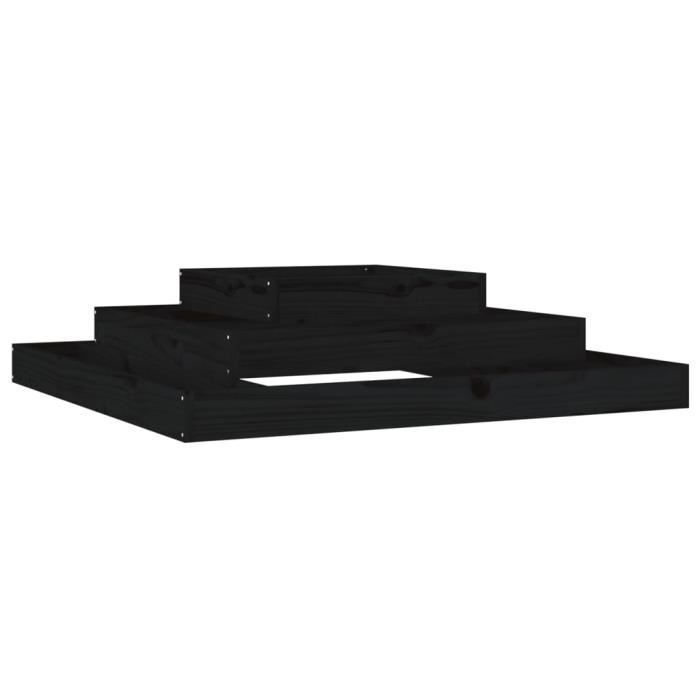 VidaXL Jardinière Noir 110x110x27 cm Bois massif de pin 823875