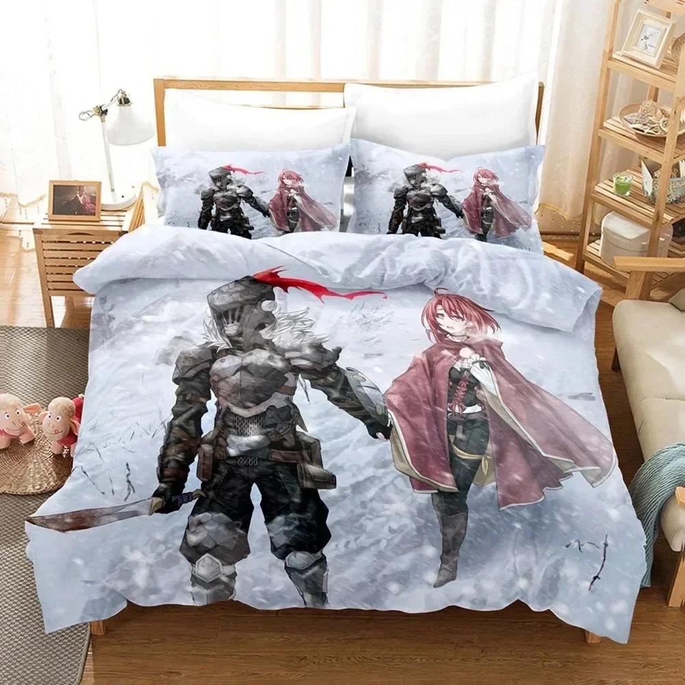 Anime Goblin Slayer Bedding Set Girl Bed Linen Quilt Duvet Cover Sets Home Decor Single Queen King Size Gift Kids Kawaii Cartoon