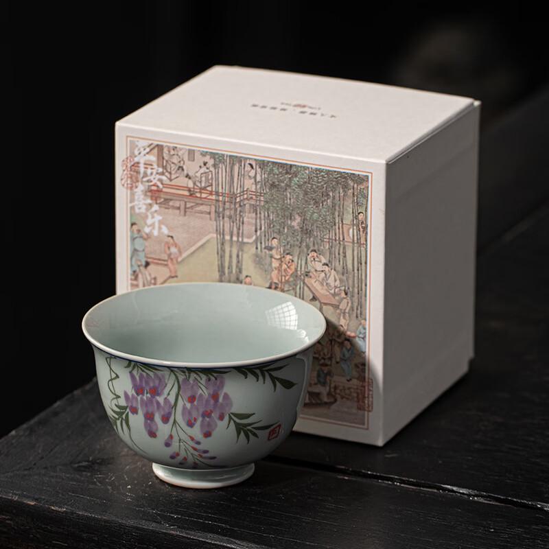 Retro Hand-painted Celadon Ceramic Tea Cup
