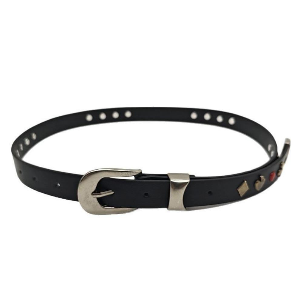 Punk Style Y2K Waist Belt PU Leather Dress Jeans Belt Cool Rivet Waistband  Streetwear