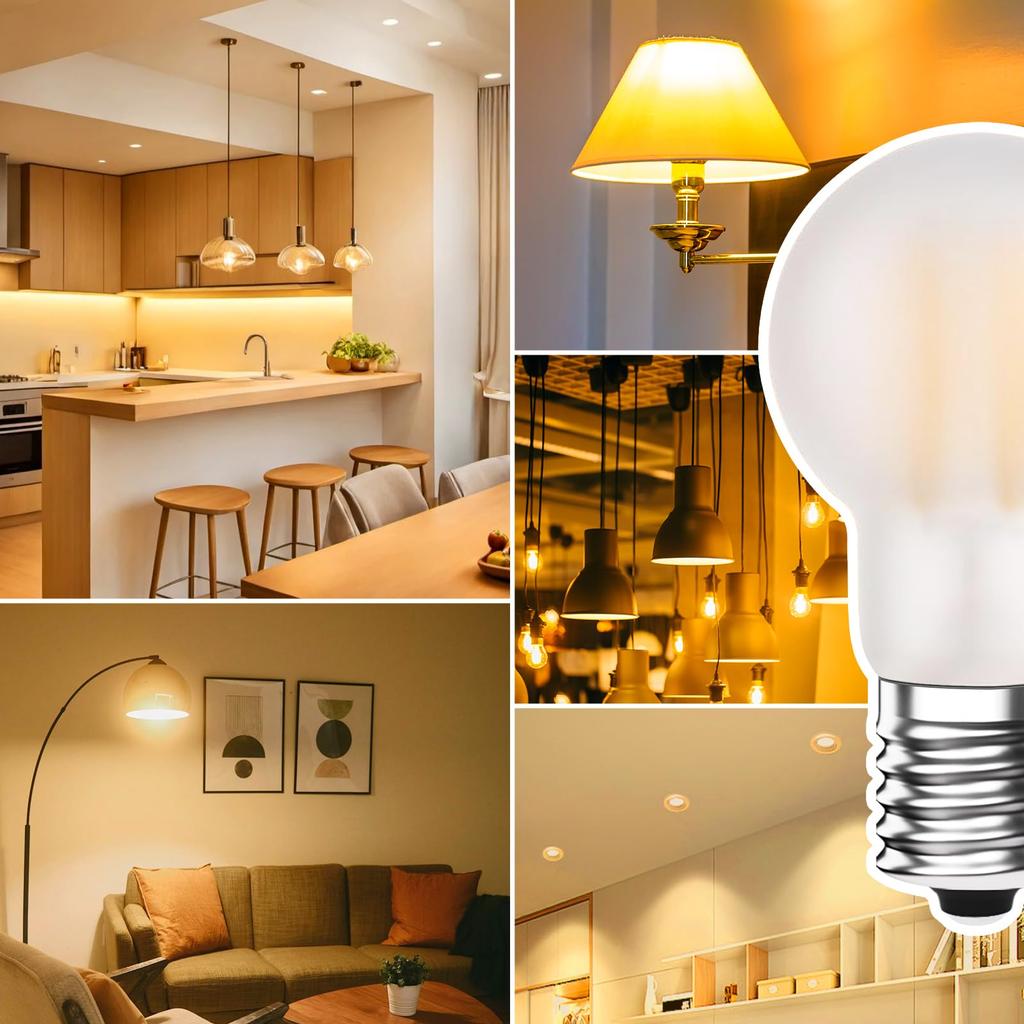 OKALUMI LED Bulbs, E17, 60W, Incandescent Color Equivalent, Mini Krypton Bulbs, Compact, Filament Type, Wide Beam, Non-Dimmable, Compatible with