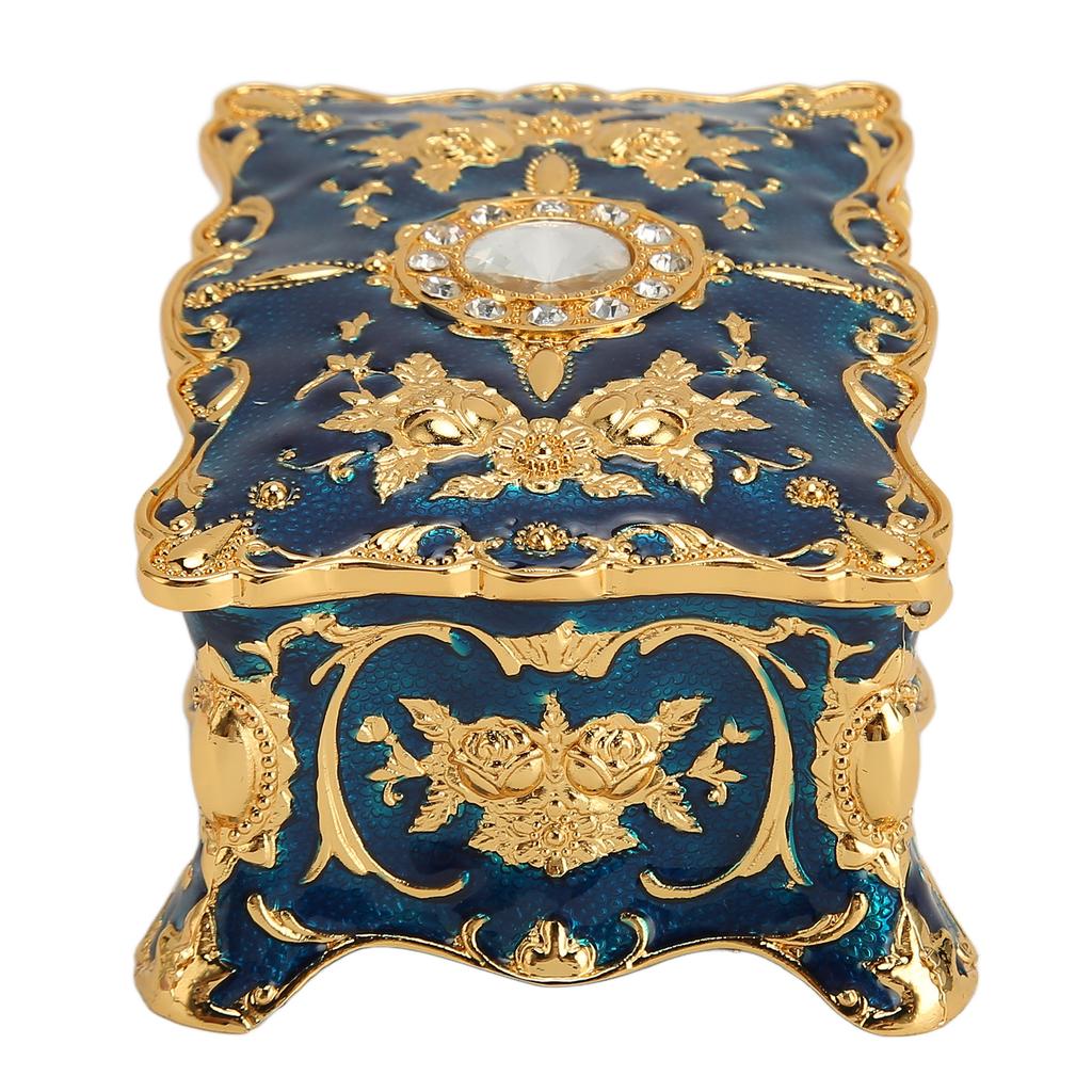 Vintage Jewelry Box Metal Enamel European Style Antique Jewelry Box Versatile Storage Box for Necklaces Bracelets Earring