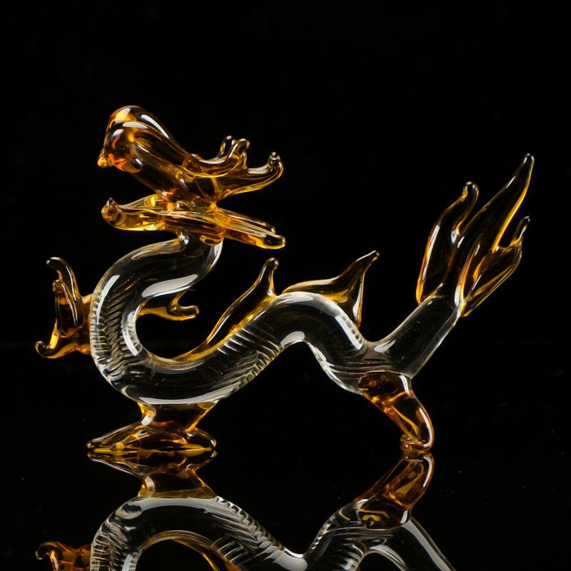 Ornament Zodia Dragon Cristal Zhaocai mascotă Accesorii decorațiuni casă Ornamente feng shui birou