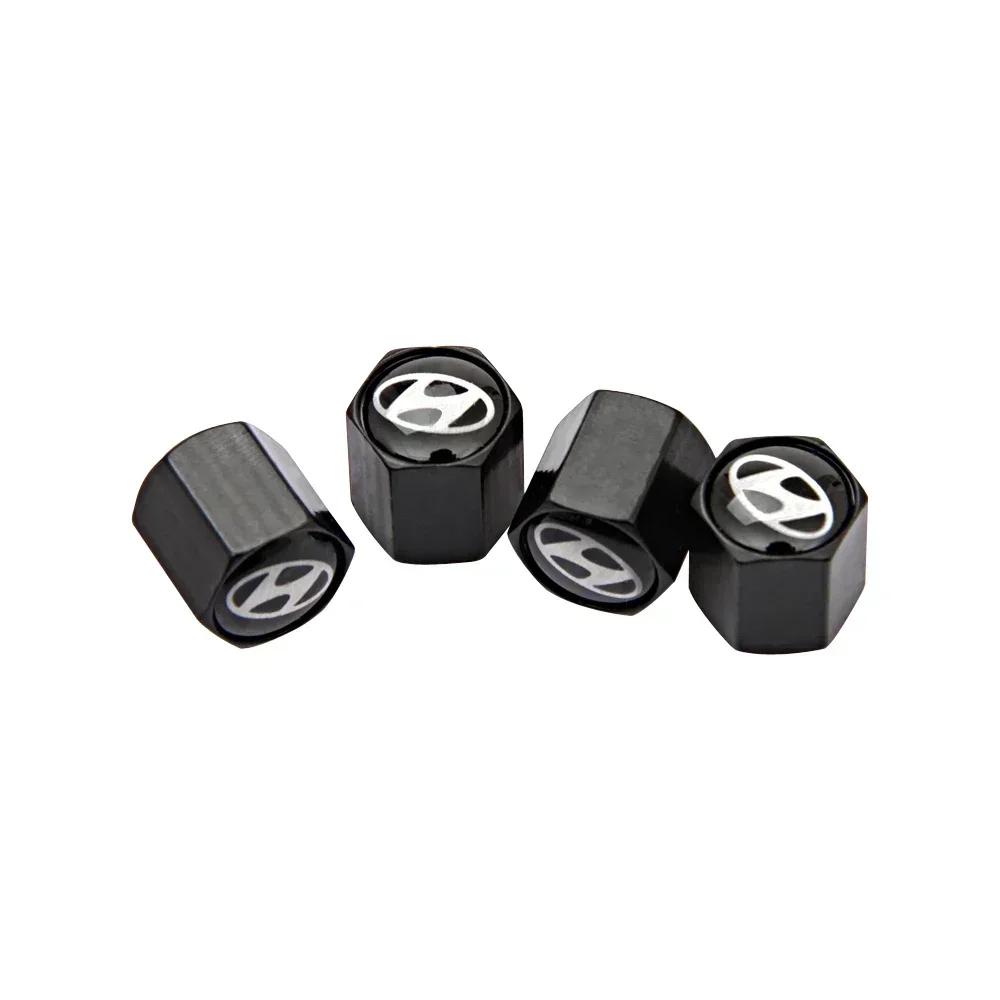 4pcs Car Styling for Hyundai Santa Genesis Tiburon Elantra Accent Sonata I35 I20 I30 Azera Wheel Valve Caps Tire Stem Dust Cover E5