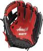 ZETT Acrochatch Youth Baseball Red x Black BJG772630 Glove, All-Around, Left-Handed Throw, (6419), Size M,