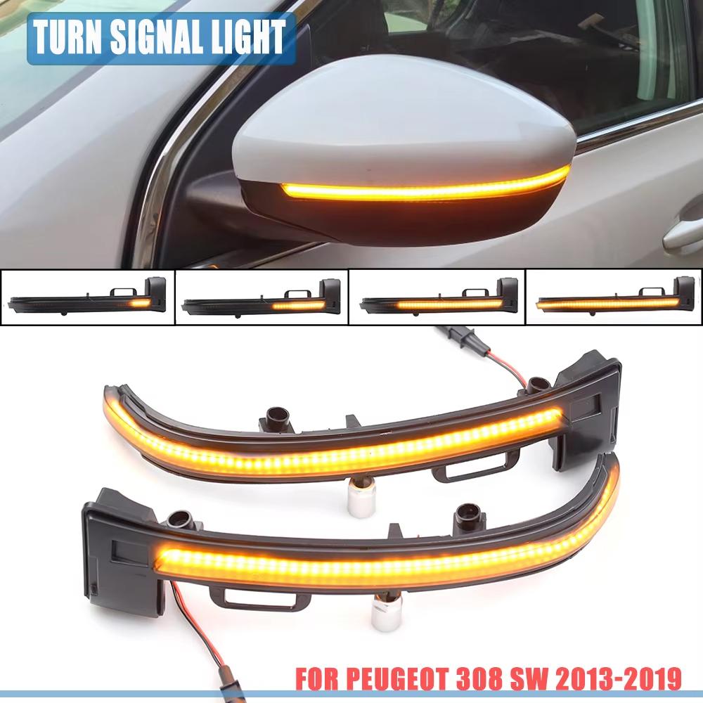Dynamic Blinker Turn Signal Lamp 2PCS for Peugeot 308 T9 308 SW II Mk2 2013 2014 2015 2016 2017 2018 2019 Arrow Light