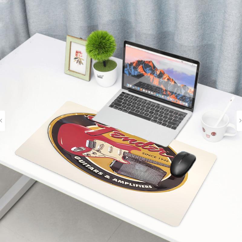 Fender Print Mouse Pad, Anti‑Slip Desktop keyboard Mat, for PC Laptop Gaming Working Daily Use, Cool Festival Birthday Gift