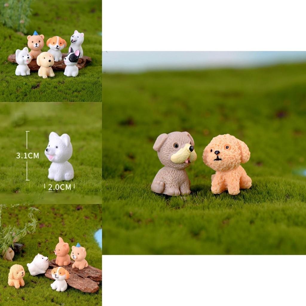 Cute Mini Resin Dog Dolls 12 Style Handicraft Ornaments Ideal For Micro Landscape Decor