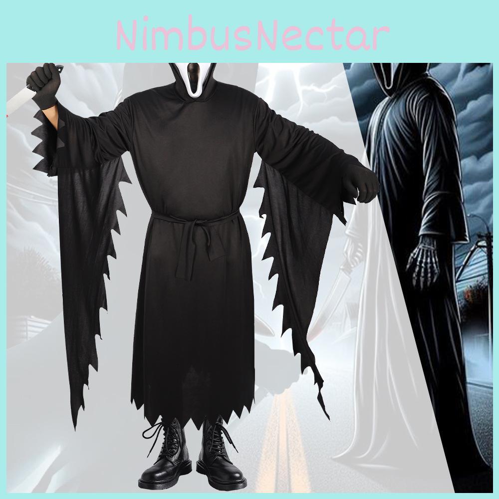 Outfit Halloween Scream Polyester Cloak Mask Cosplay Characters Enthusiasts