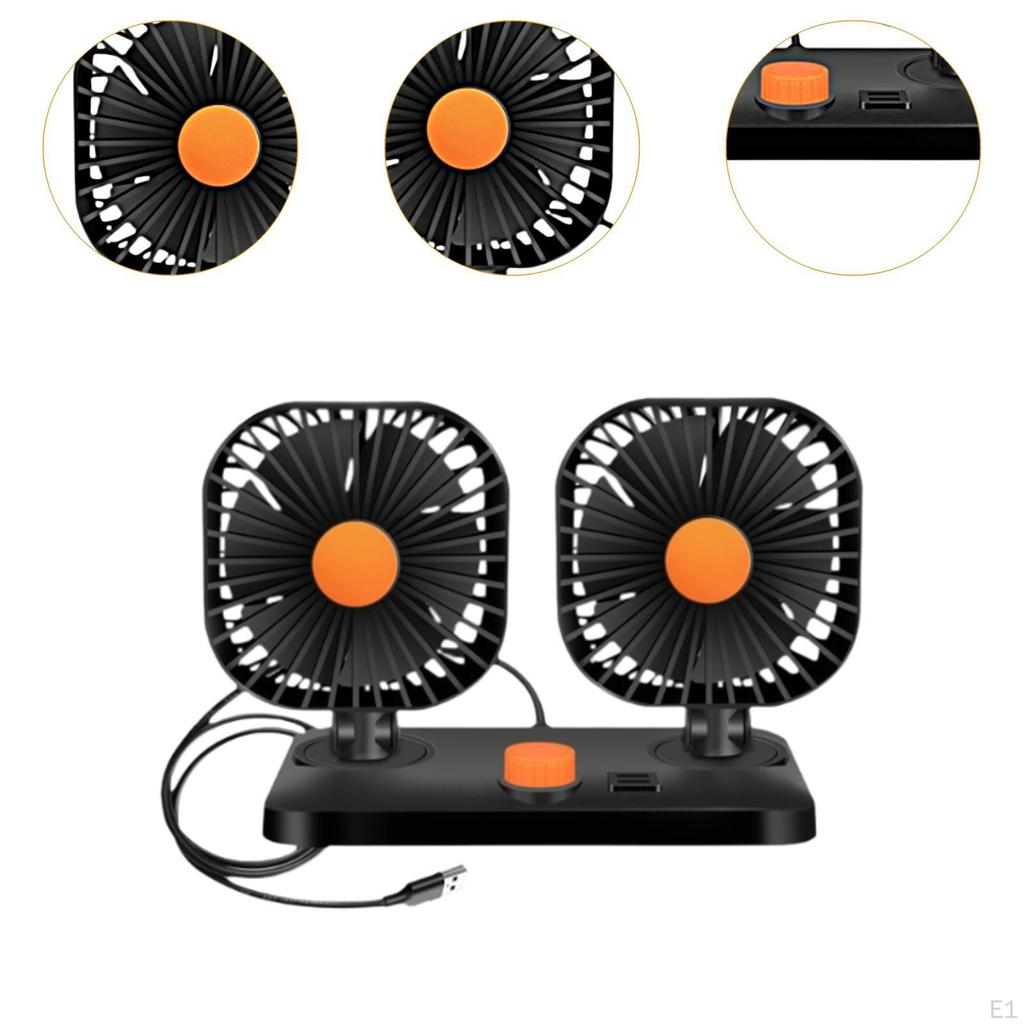 12/24V Automatyczny wentylator chłodzący Podwójna głowica Łatwa instalacja Cicha elektryczna cyrkulacja powietrza do kampera