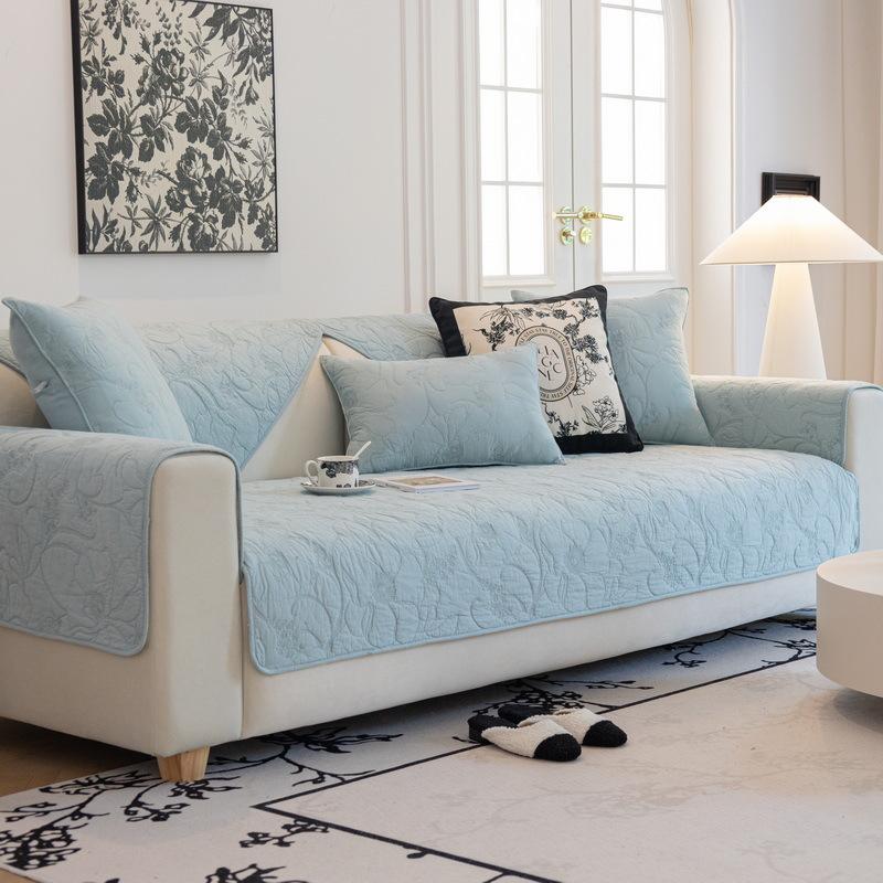 Nordic Washed Cotton Sofa Cushion, Current Seat Cushion, Homestay Non-Slip Jacquard Sofa Cover, Four-Season Universal Cover Towel