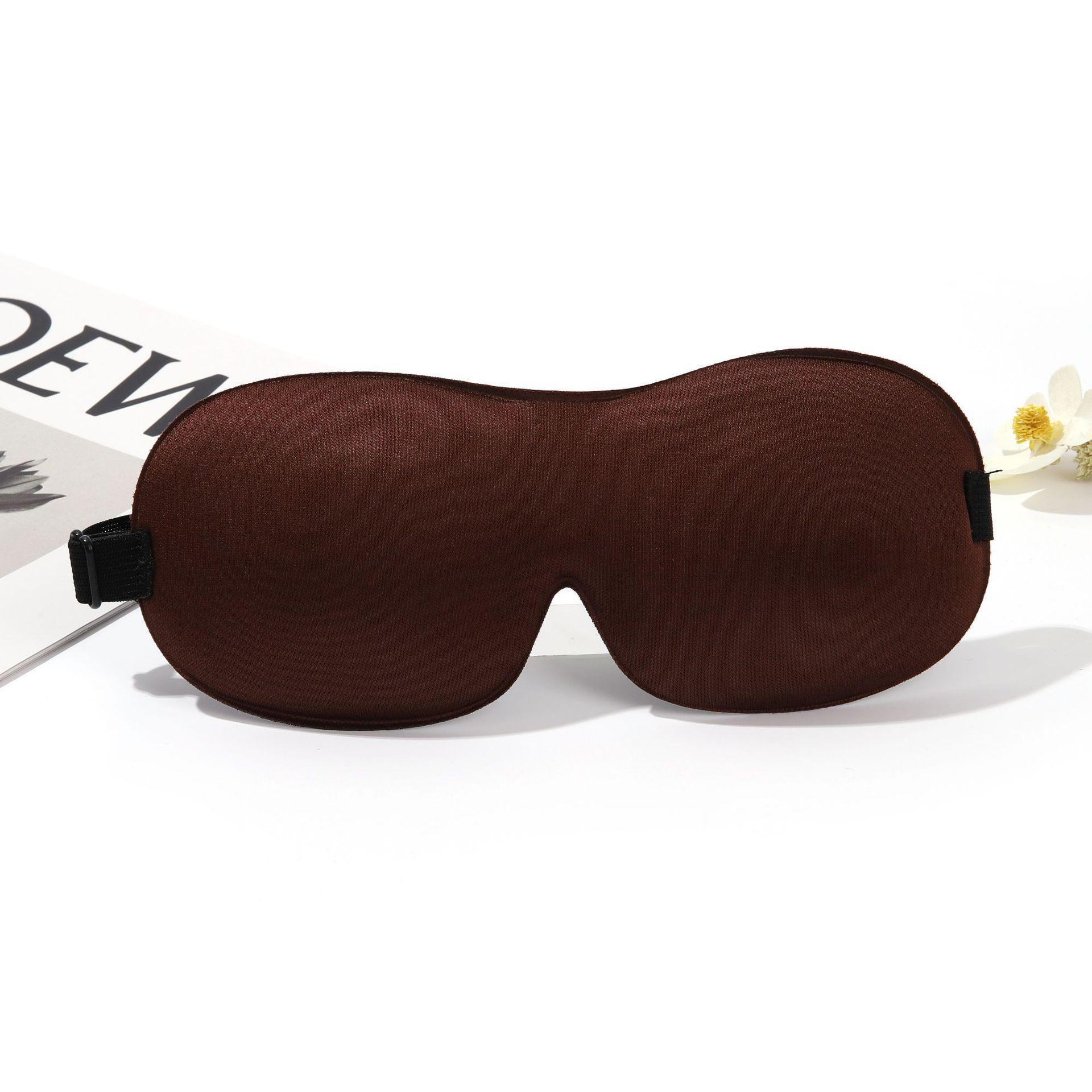 

3D чорна стерео маска для очей для сну для подорожей і авіації, без перенісся кавовий