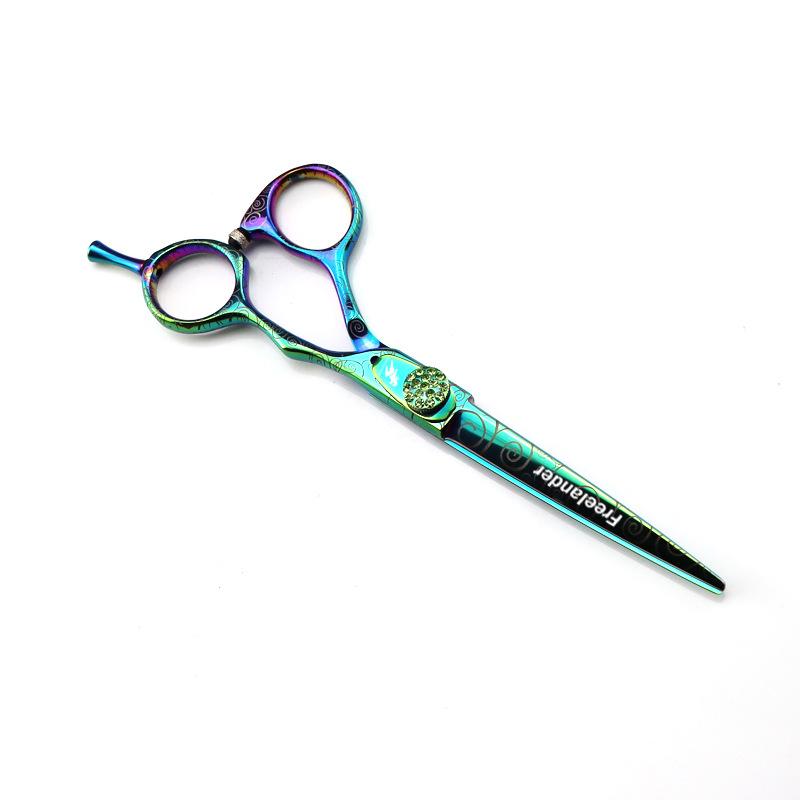 Green Pattern 6.0 Inch Freelander Ldg12 Hair, Haircut, Tooth Scissors, Thin Scissors 6.0inch flat scissors ldg12