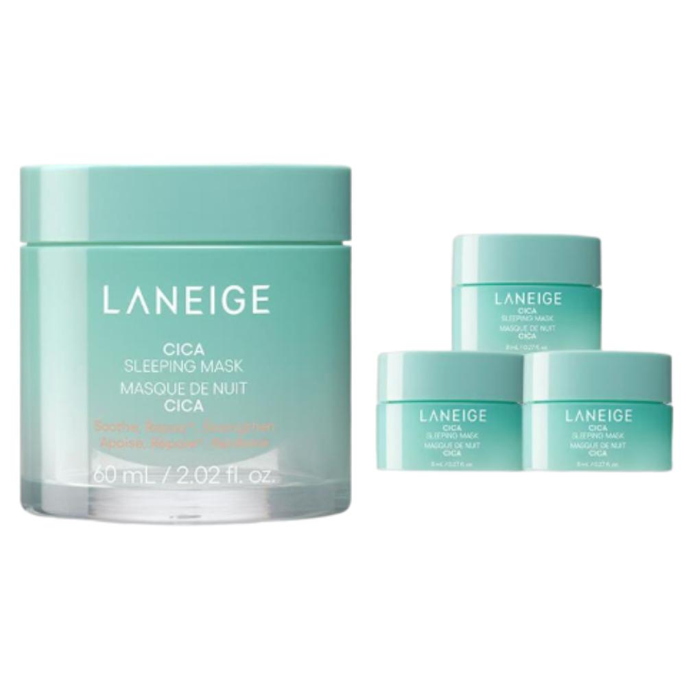 

Laneige Cica Sleeping Mask Renewal 60ml + 8ml×3 | Soothing & Nourishing Overnight Cica Pack