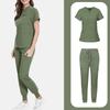 Ladies' Loose And Comfortable V-neck Long Sleeved Stand Up Collar Workwear With Multiple Pockets Suit Set
