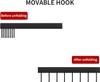 40cm kitchen hanging pole (with 8 hooks) Black