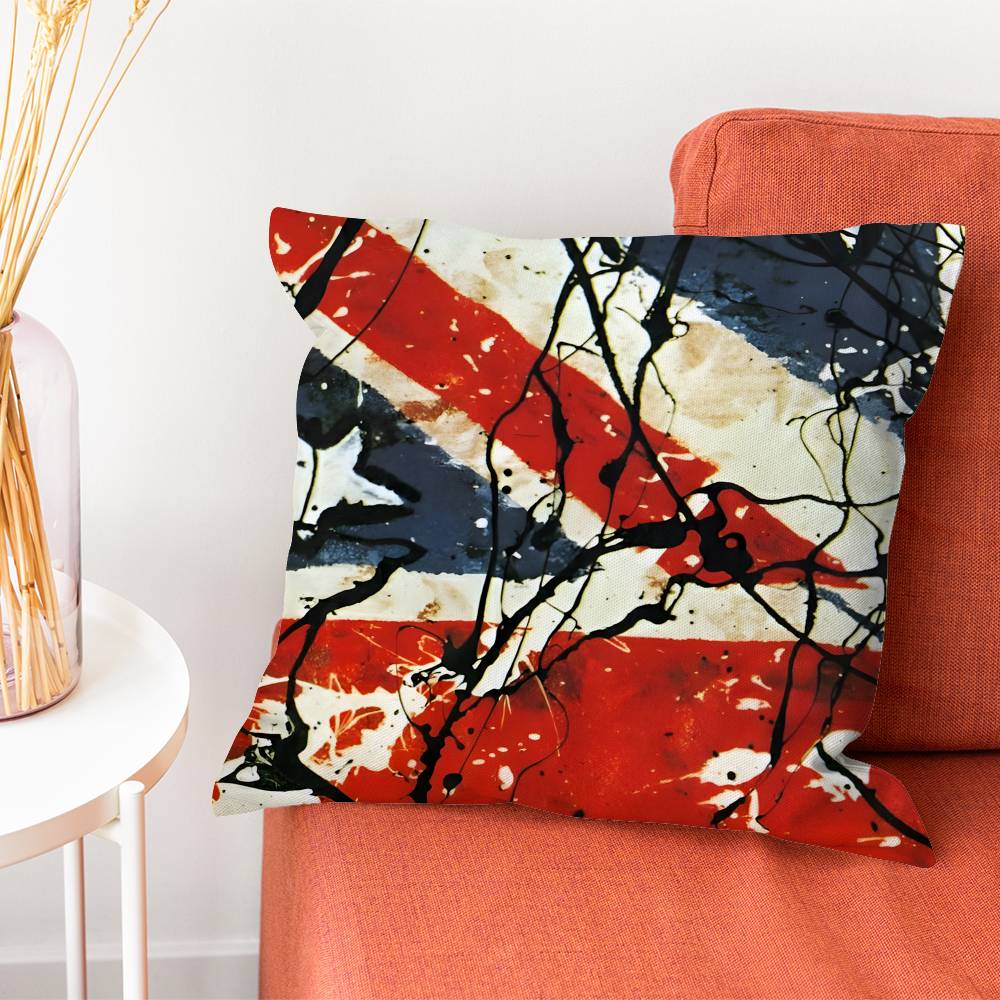 The SStone Roses Band Pillow Case Silky Short Plush With Invisible Zipper Dustproof Sofa Cushion Cover For Home Decor