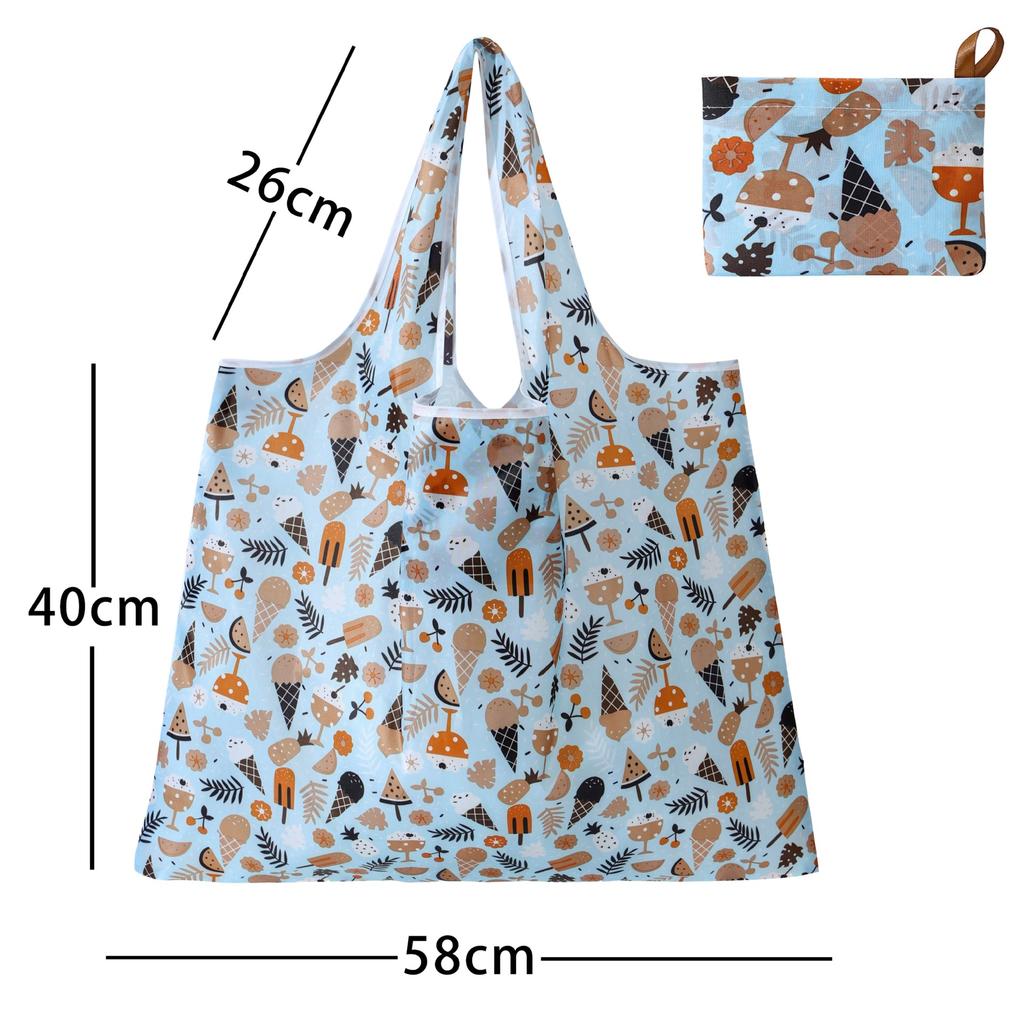 Borsa della spesa pieghevole Borsa della spesa da viaggio riutilizzabile Borsa ecologica con una spalla per viaggio Borsa tote con stampa di cactus dei cartoni animati