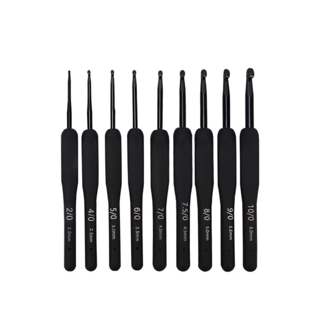8/9Pcs Ergonomic Handle Crochet Hooks Kit Silicone Soft Handle Aluminum Crochet Crochet Needles Set DIY Handmade Craft Anti-rust