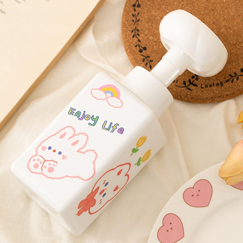 250/450 ml Flaschen mit Schaumpumpe in Blumenform, Kunststoff, quadratisch, leer, für flüssige Handseife, Shampoo, Cartoon-Glas für Zuhause