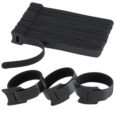 100 stuks Losmaakbare Kabel Organizer Ties Muis Oortjes Draadbeheer Nylon Kabelbinders Herbruikbare Lus Lus Tape Banden Tie