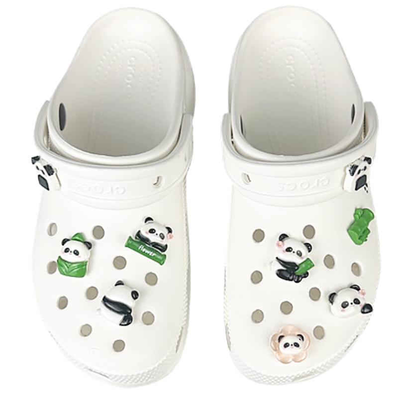 Crocs Classic Platform Clog BNK Butt Panda Cute Playful Vivid Vintage Beach Hole Shoes Women's Black & White
